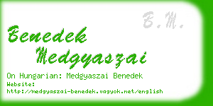 benedek medgyaszai business card